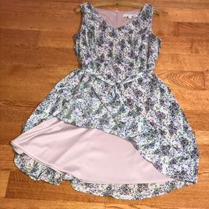 Madison Leigh Pink & Purple Floral A-Line Dress 12